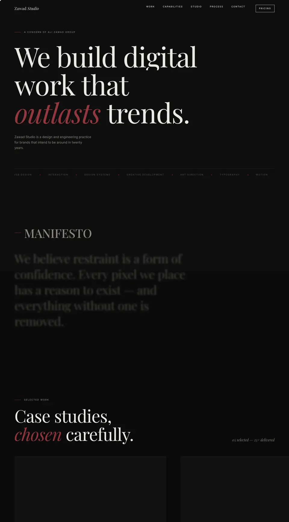 Zawad Studio website
