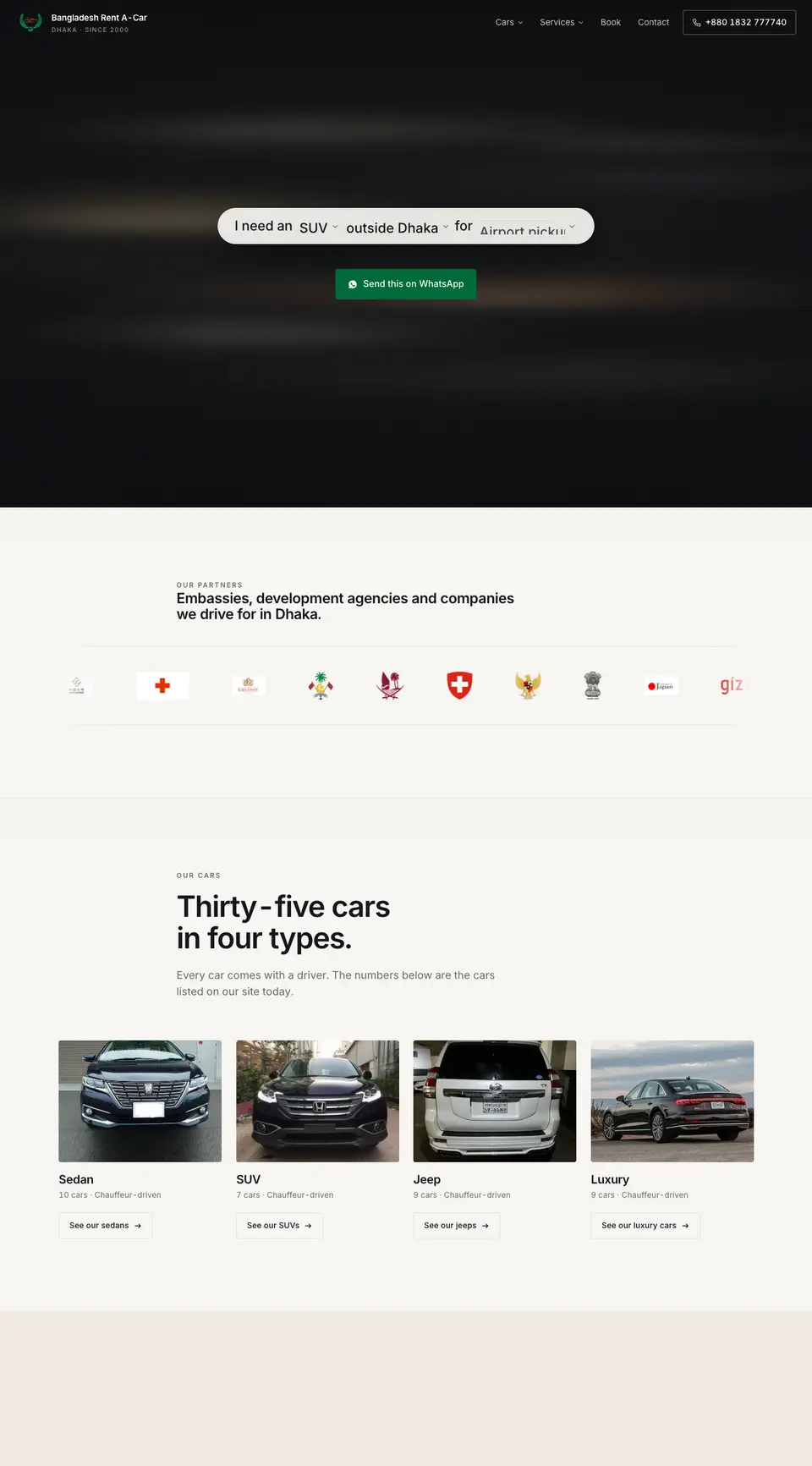 Bangladesh Rent A-Car website