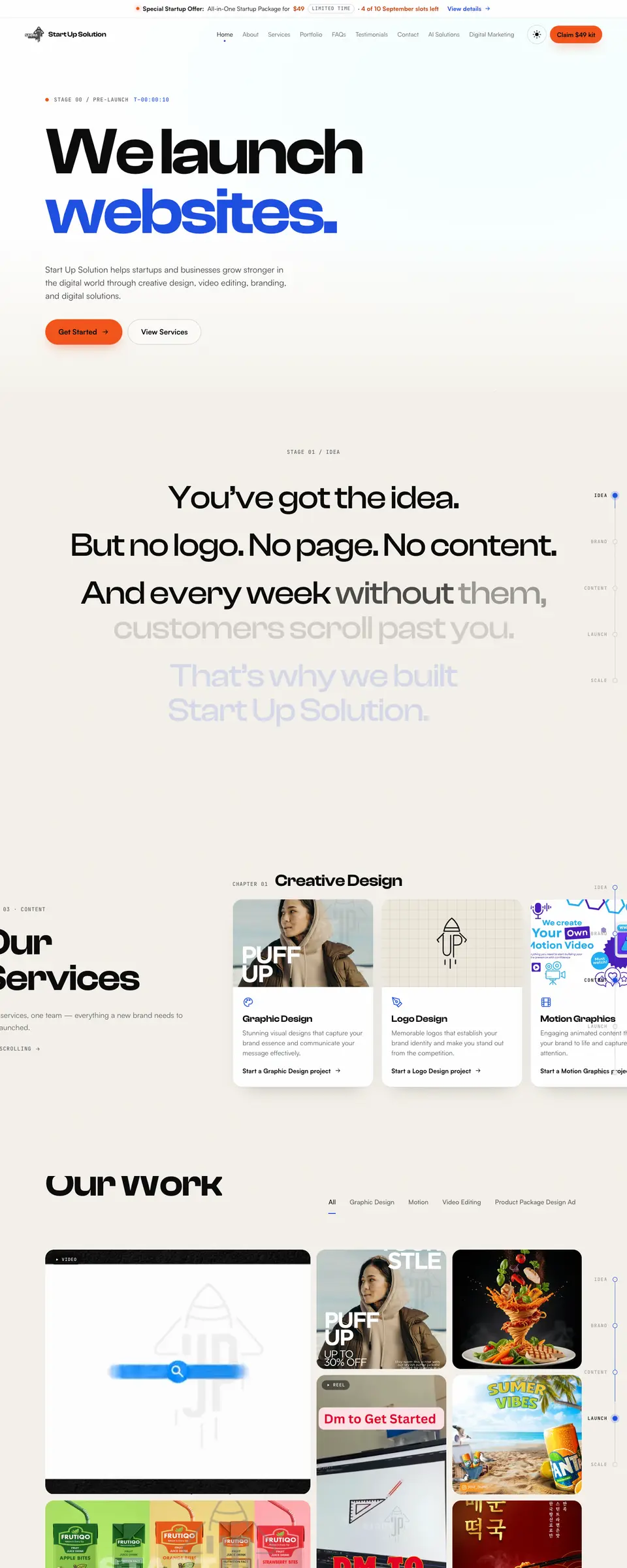 Start Up Solution website